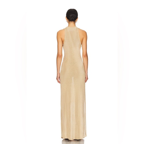 SER.O.YA Henne Metallic Dress in Gold – Size Small - Picture 3 of 6